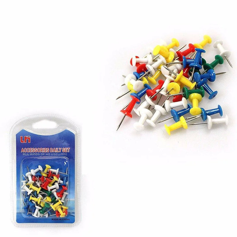 Notice Pin Board Tacks Push Pins Assorted Colours