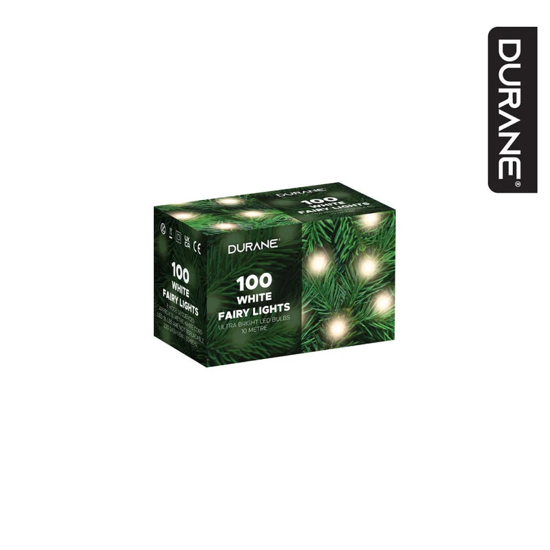Durane Led Fairy Light String White Wire 100 Bulbs White