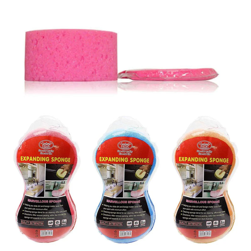 Compressed E x panding Kitchen Bathroom Cleaning Sponge Assorted Colours