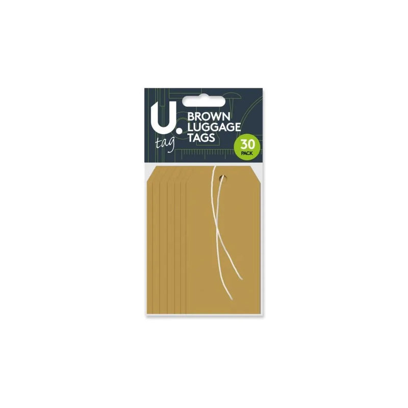 Luggage Tags 30 Pack Brown