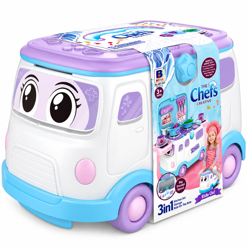 3 In 1 Chef's Creative Kitchen Set - Ride On, Playset & Storage Box