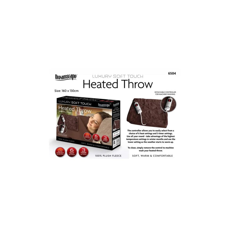 Lu x ury Soft Touch Electric Heated Throw Blanket