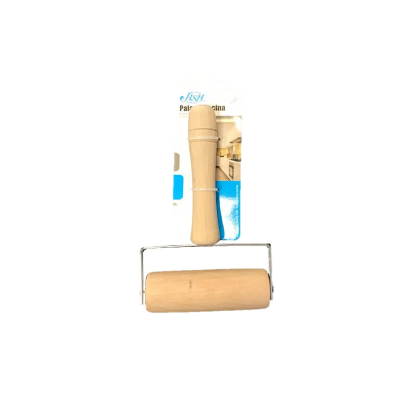 Wooden Dough Rolling Pin Metal Frame With Handle