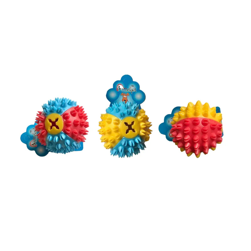 Spikey Dog Toy Treat Ball Assorted Colours