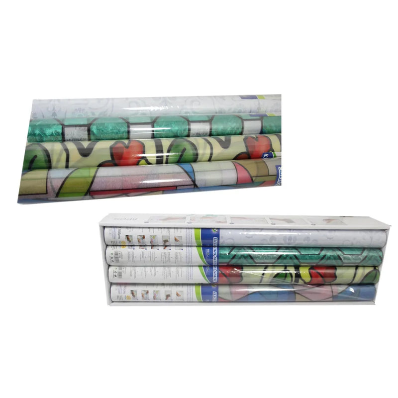 Water Resistant Pvc Glass Window Door Privacy Film Sticker Assorted Designs