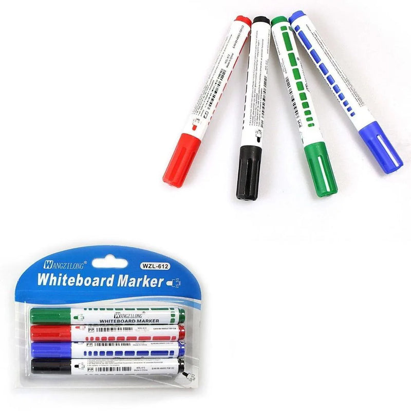 Whiteboard Marker Pens Pack Of 4 Assorted Colours