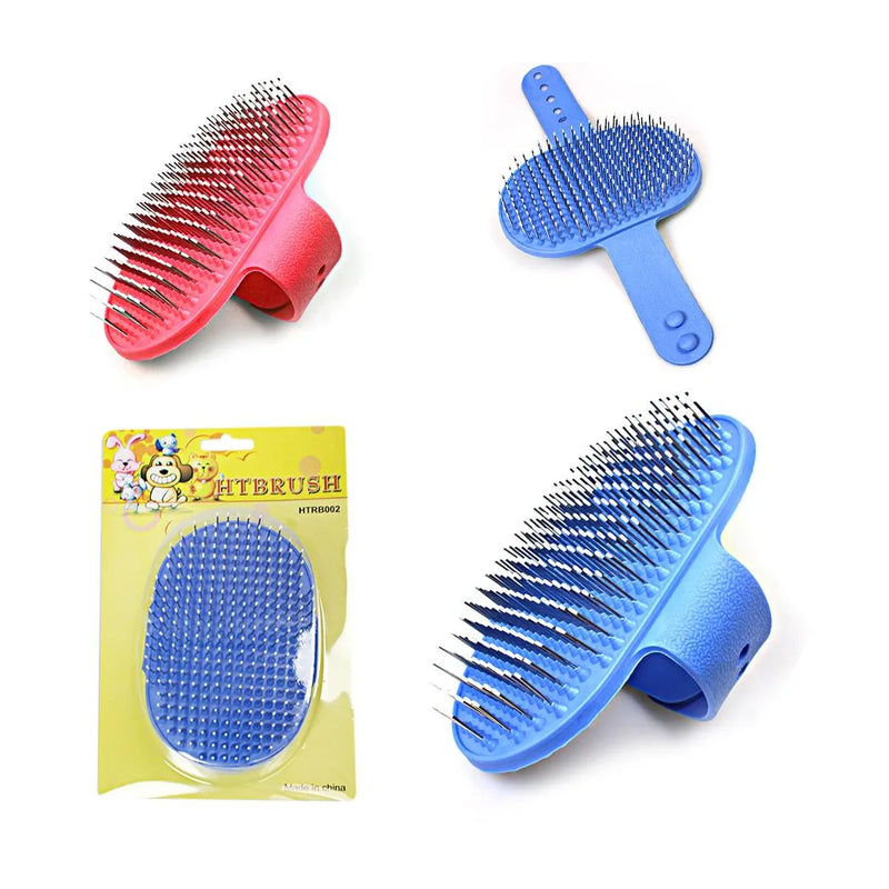 Silicone Dog Brush Metal Bristles With Hand Wrap Assorted Colours 4985