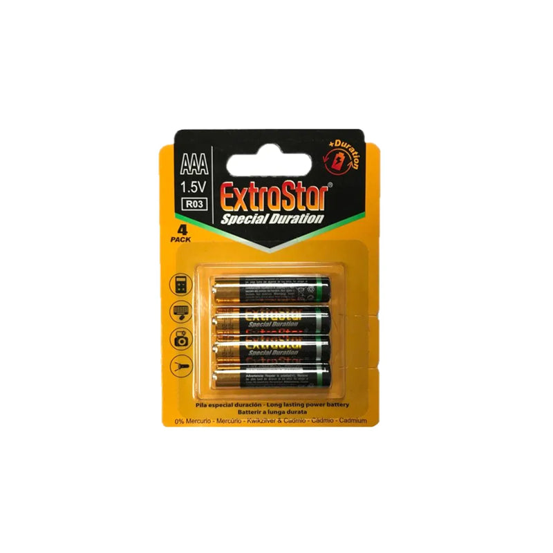 E x trastar Battery Aaa 1.5V Pack Of 4 (Large Letter)