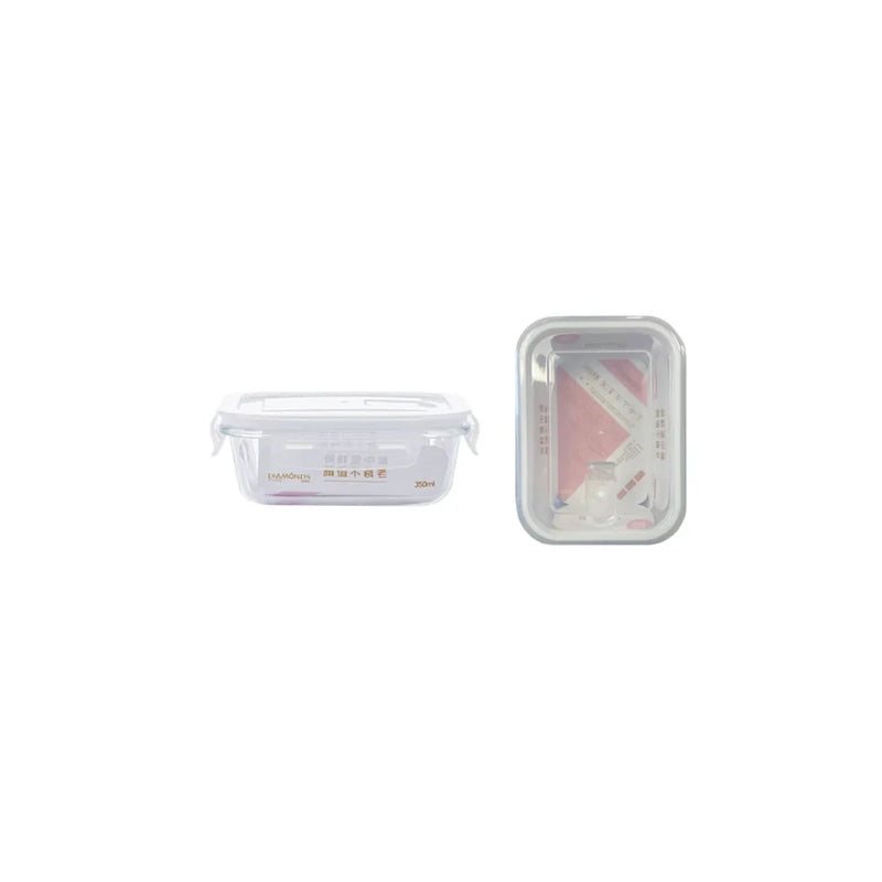 Rectangular Glass Food Storage Container With Air Vent 350Ml (Parcel Plus Rate)