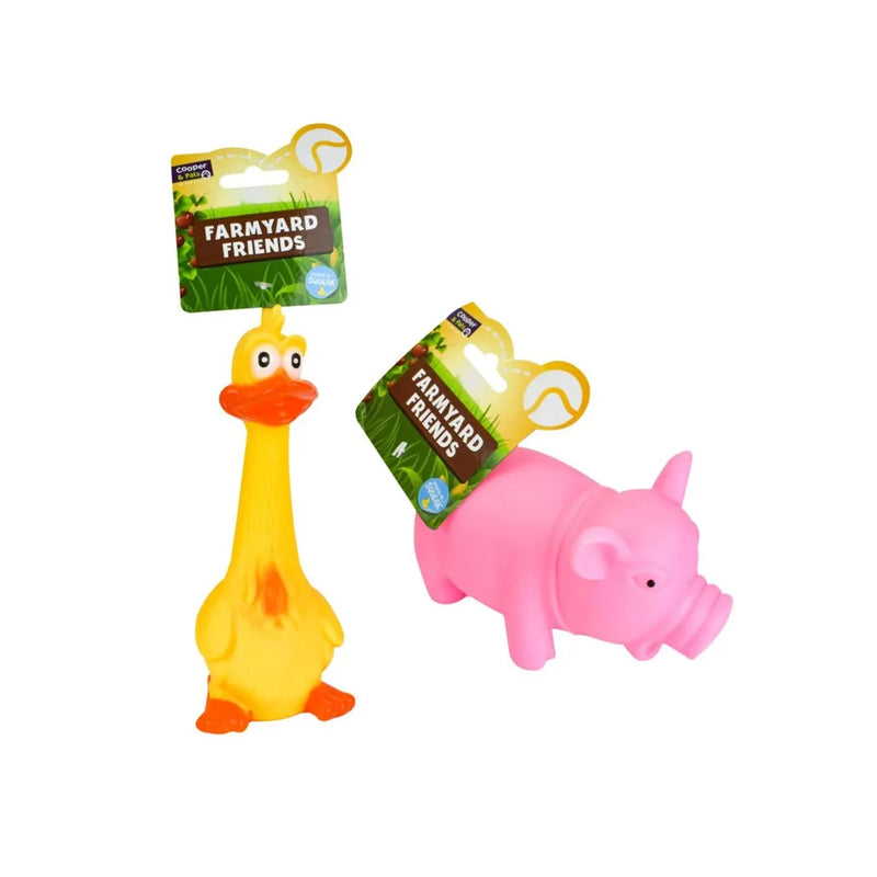 Pet Dog Toy Squeaky Farmyard Animal Duck Pig Assorted Designs
