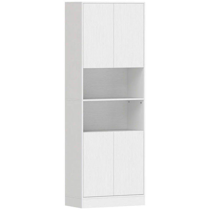 HOMCOM 170 cm Kitchen Pantry Cabinet, Freestanding Storage Cabinet with Soft-Close Hinges, White Wood Effect