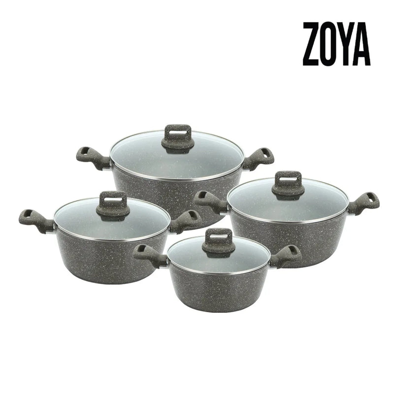 Sq Professional Zoya Forged Stockpot Set Of 4 Marbled Grey