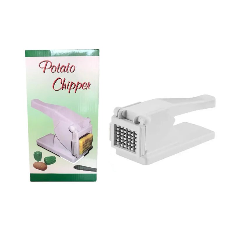 Plastic Potato Vegetable Chipper Cutter White