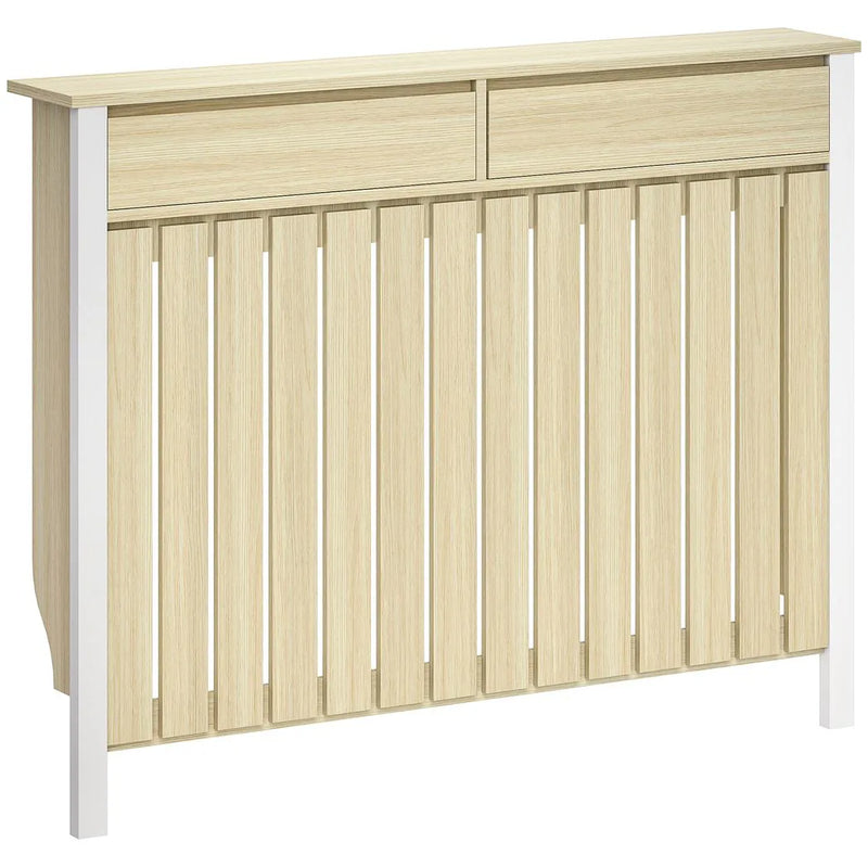 HOMCOM 93 x 119cm Rustic-Look Radiator Cover - Oak