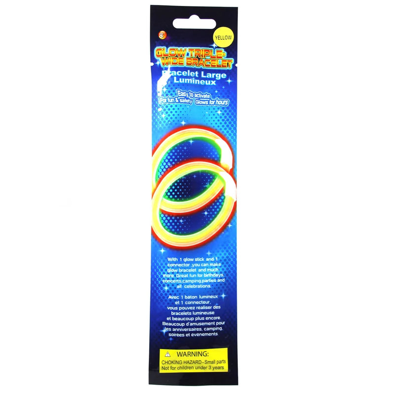 Glow In The Dark Triple Wide Stick Bracelet Assorted Colours