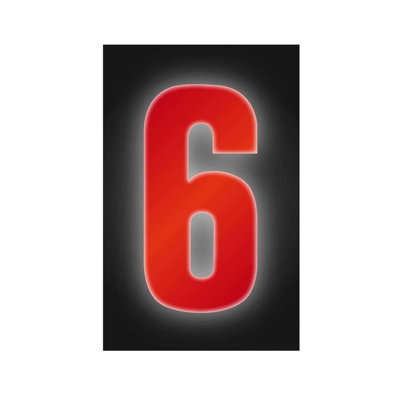 x 1 High Visible Wheelie Bin Reflective Number 6 Sticker Home Dustbin Office