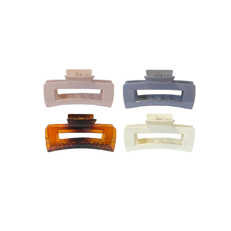 Plastic Hair Claw Clip Rectangular Assorted Colours