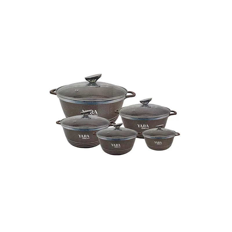 Yara Diecast Pan Set Of 5 Dark Brown