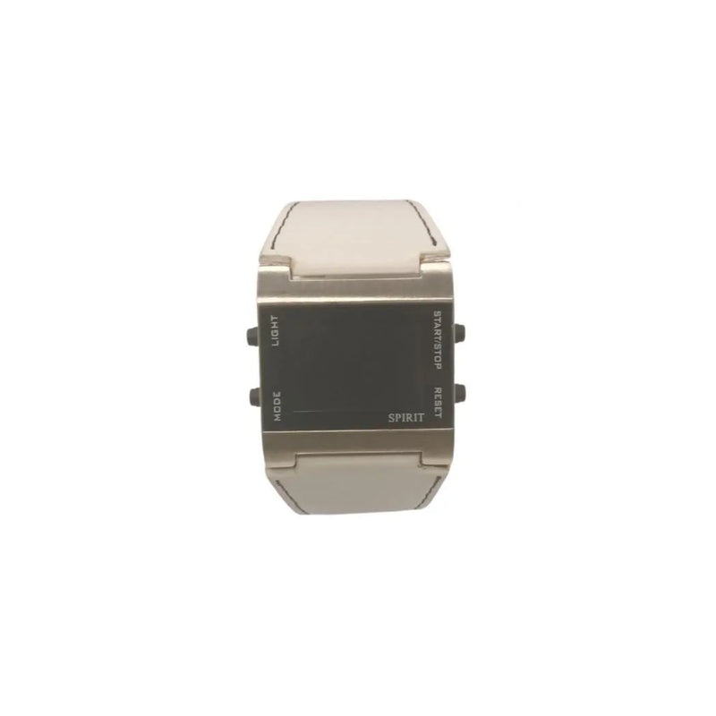 Spirit Ladies Fashion Digital LCD Black Dial with White Leather Strap Watch  ASPG09 - CLEARANCE NEEDS RE-BATTERY