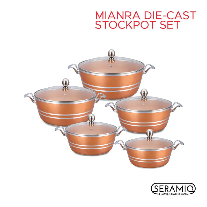 Sq Professional Seramiq Mianra Diecast Stockpot Set Of 5 A x inite