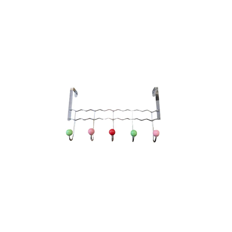 Metal Coat Hook 5 Door Hanger Rack