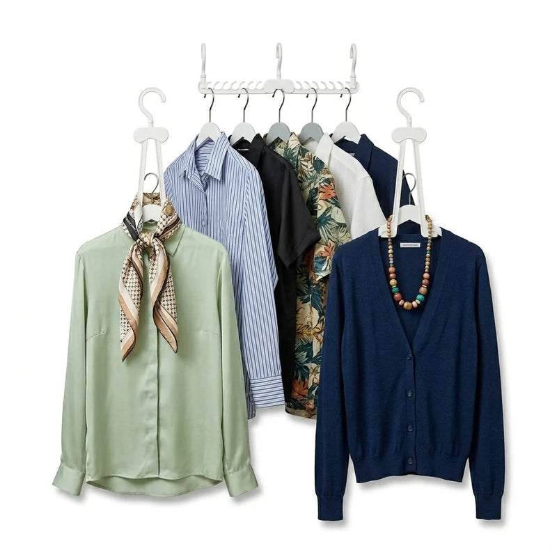 Space – Saving Vertical Wardrobe Hanger With Multifunctional Clips –, 164G