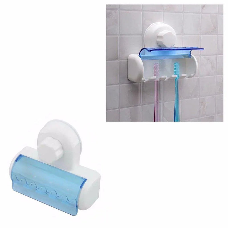 5 Rack Toothbrush Holder With Suction Cap Easy Installation