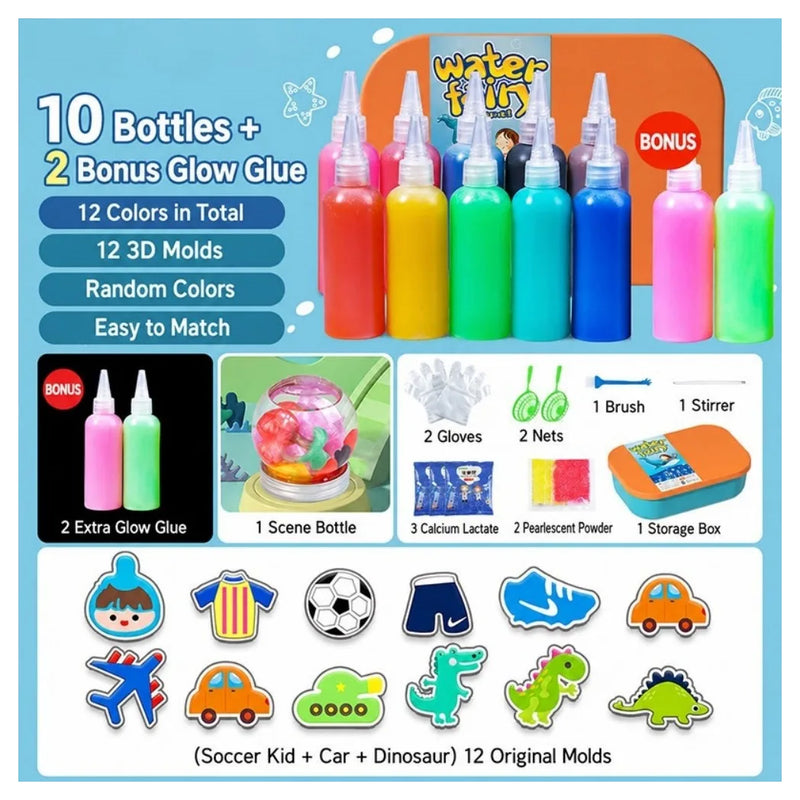 Water Fairy DIY Jelly Toy Making Kit, Complete Magic Water Craft Set for Kids Handicraft