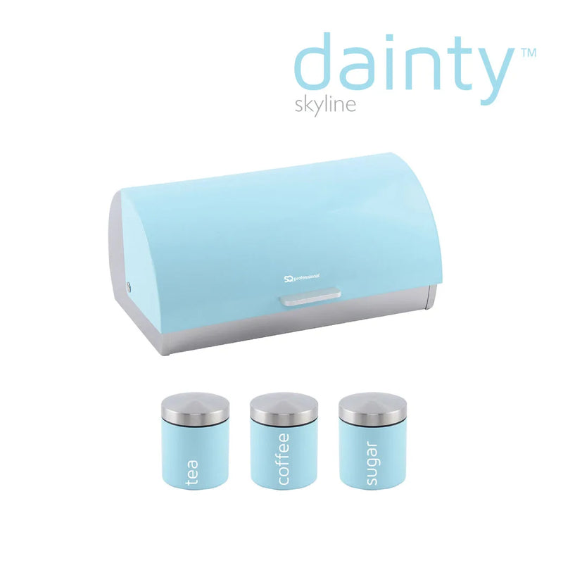 Sq Professional Dainty Metal Bread Bin With 3 Canisters Skyline