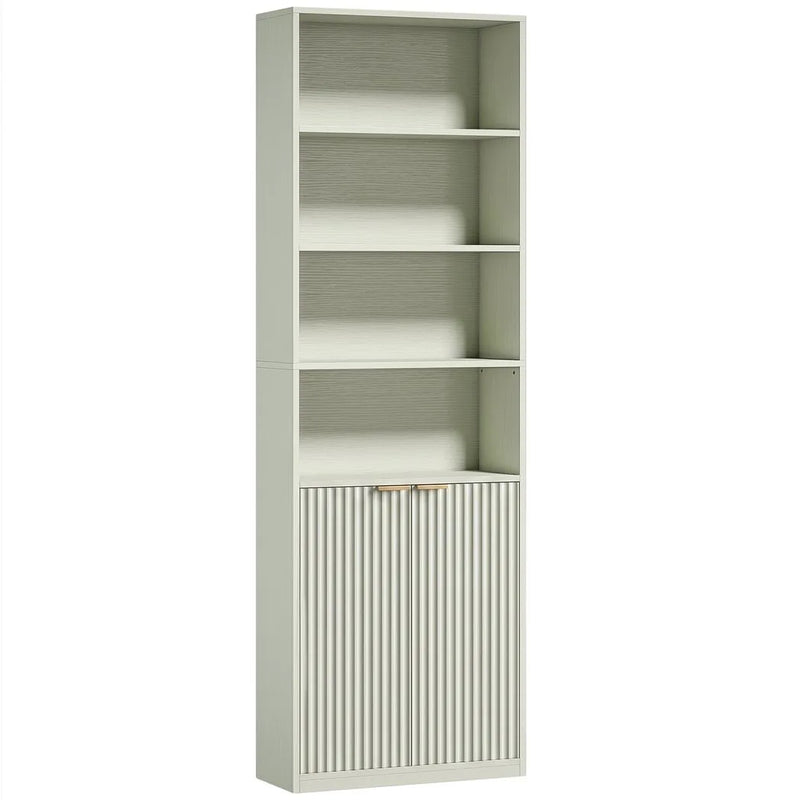 HOMCOM Bookcase Adjustable Shelf Bookshelf Anti-Tip Hardware 6-Tier, Light Green