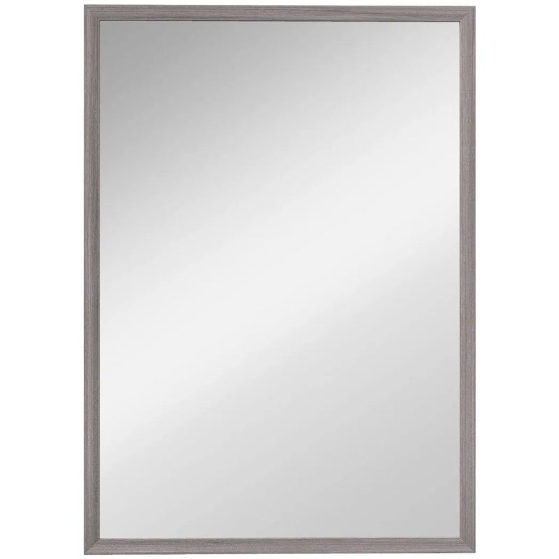 HOMCOM Wall Bathroom Mirror, 50 x 70 cm Wall-Mounted Mirror for Living Room, Bedroom, Hallway, Grey