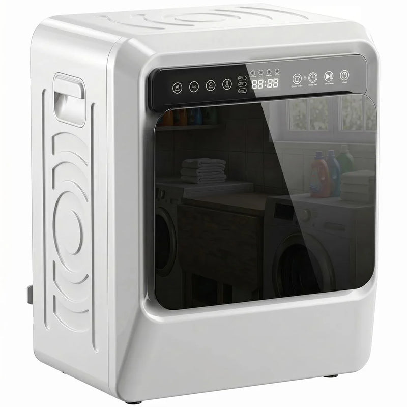 HOMCOM 5kg Vented Tumble Dryer, 1000W Compact Tumble Dryer with Smart Drying, Freestanding Stackable Clothes Drying Machine
