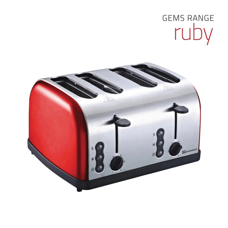 Sq Professional Gems Legacy 4 Slice Toaster 1500W Ruby