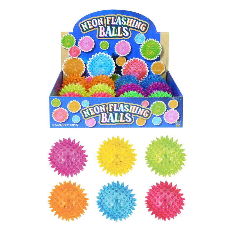 Light Up Spiky Flashing Bouncing Balls Assorted Colours