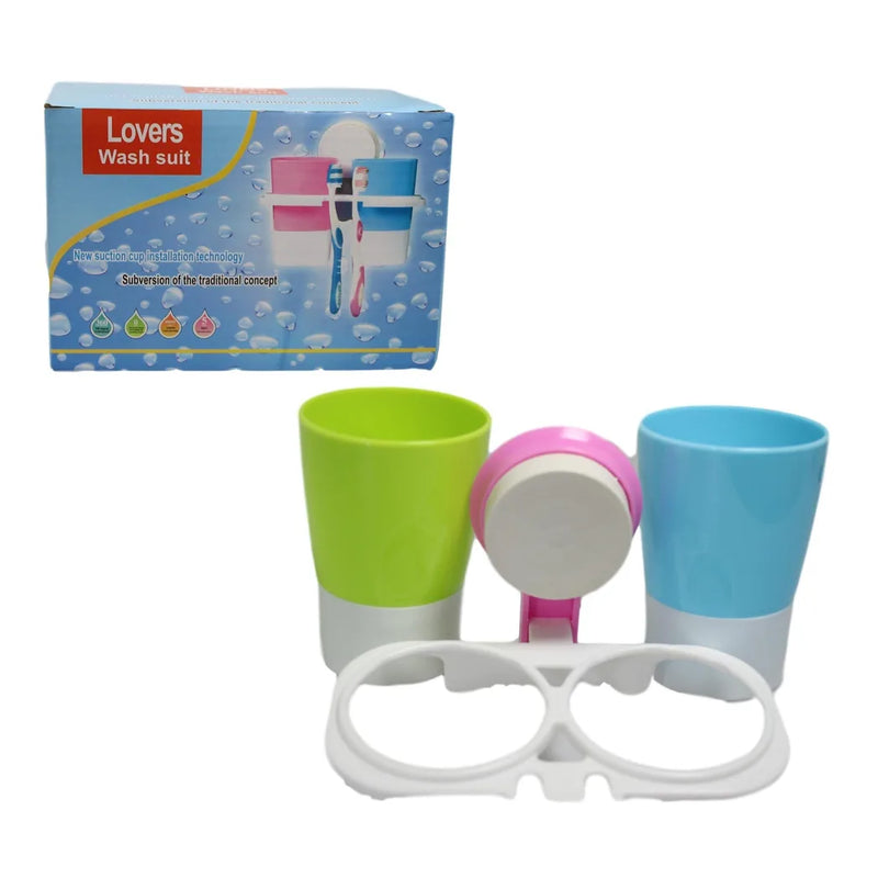 Bathroom Suction Complete Toiletry Care Cup Holder Suction Multi Coloured