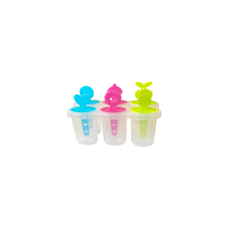 Plastic Ice Popsicle Maker Bo x 6 Popsicles Assorted Colours