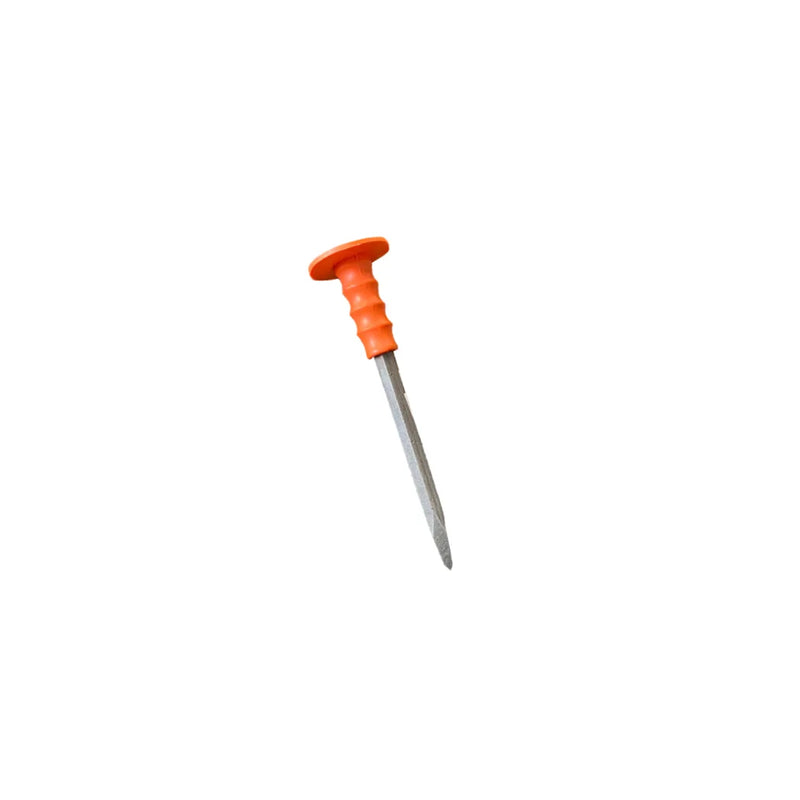 Large Manual Cross Cut Tip Chisel With Rubber Grip