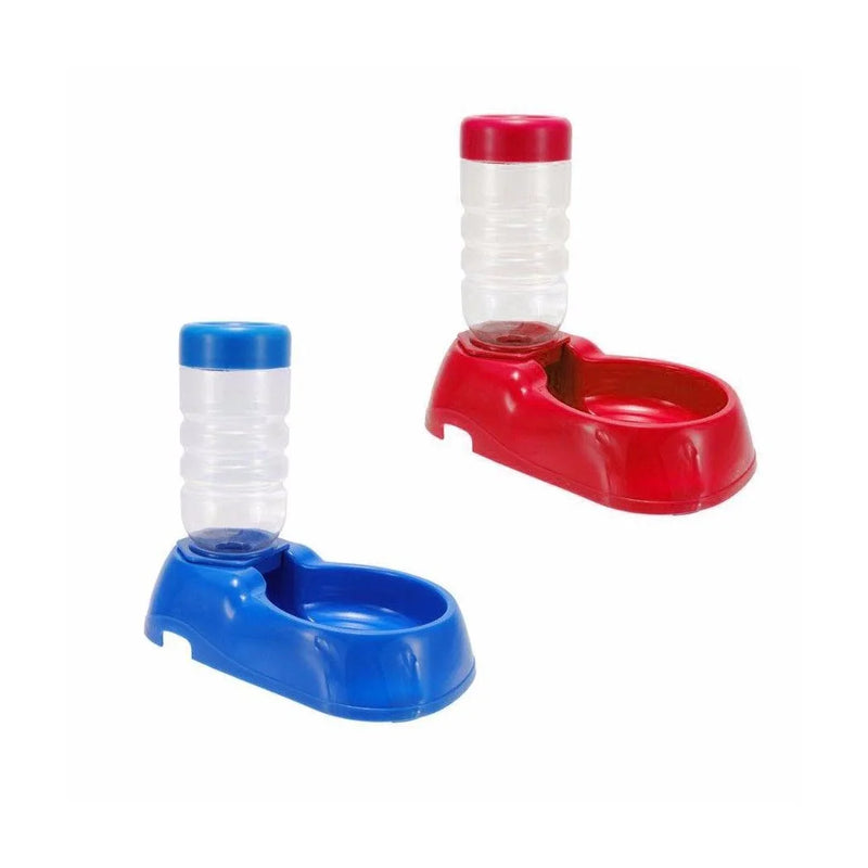 Pet Dog Cat Rabbit Plastic Automatic Food & Water Dispenser Dish Bowl Feeder Assorted Colours