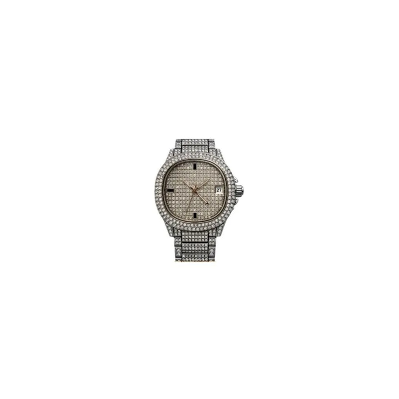 NY London Mens Fashion Bling Assorted Watch Dated Square SIlver Dial Silver Bracelet Watch