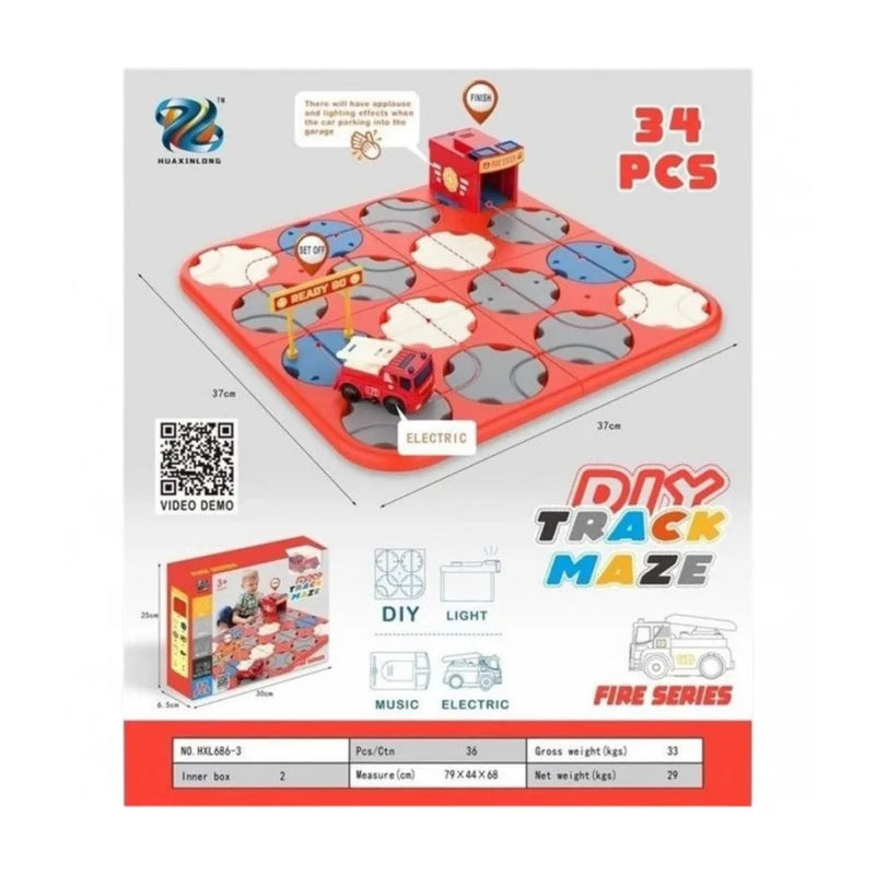 Diy Fire Series Diy Track Maze 34Pcs Electric
