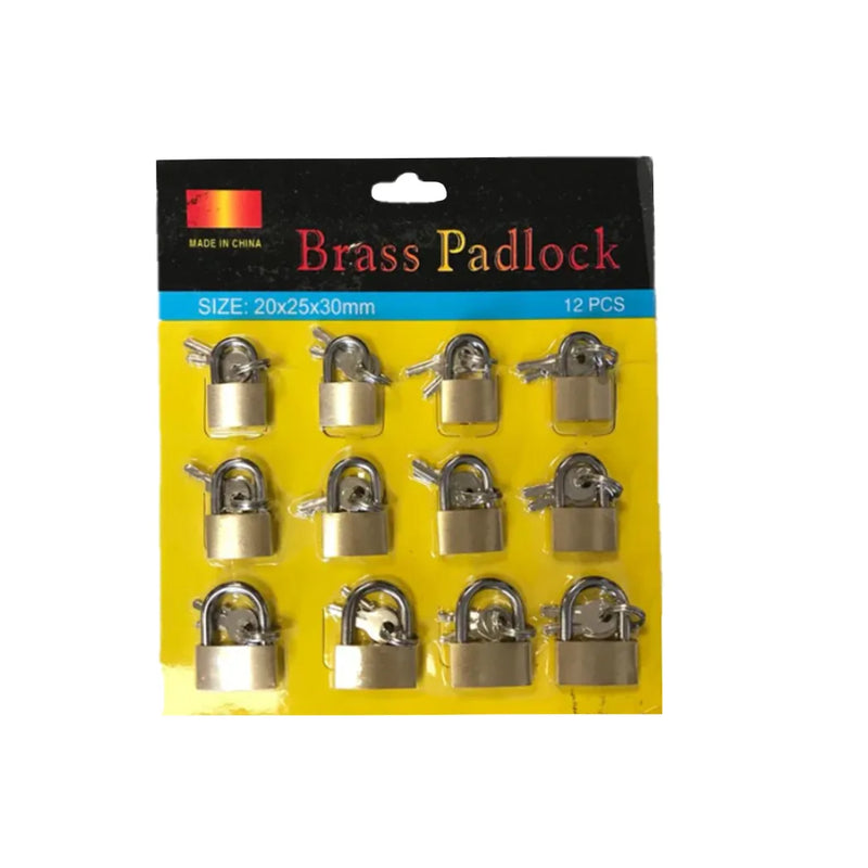 Brass Padlocks Pack Of 12 Assorted Sizes 20 25 Parcel Rate)
