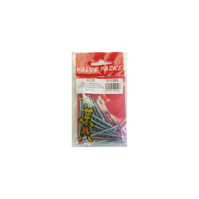 1 2'' Pozi C Sk Twinthread Wood Screws