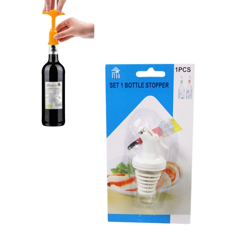 Plastic Oil Vinegar Wine Bottle Stopper Pourer Spout White