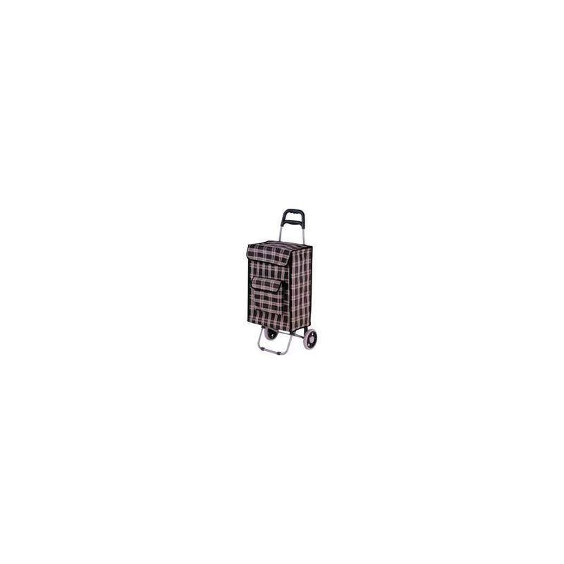 Shopping Trolley Foldable Square Tartan Print Pattern 2 Wheels Assorted Colours