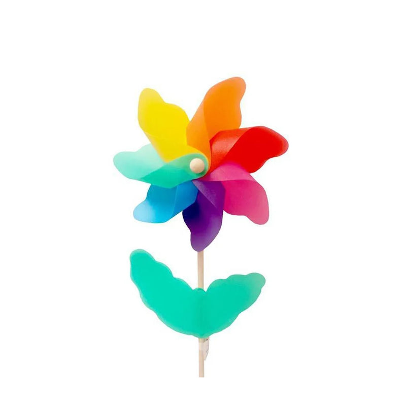 Small Pinwheel Windmill On Wooden Stick Garden Decoration