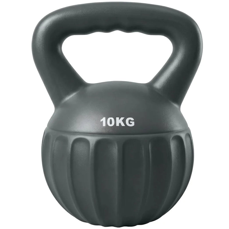 SPORTNOW Kettlebell for Strength Training Kettle Bell with Non-Slip Handle 10 kg Grey