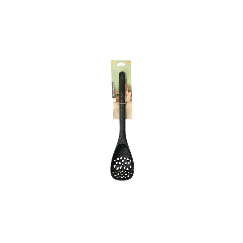 Plastic Cooking Drainer Spoon Speckled Black