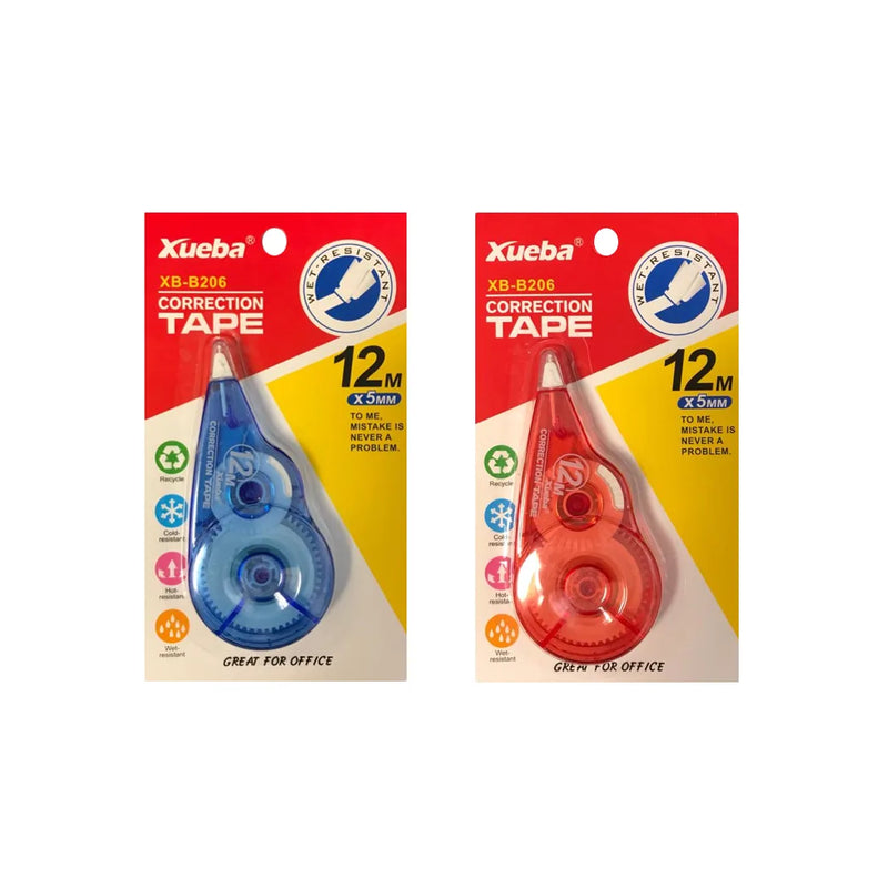 White Dry Correction Tape Dispenser Roller Assorted Colours