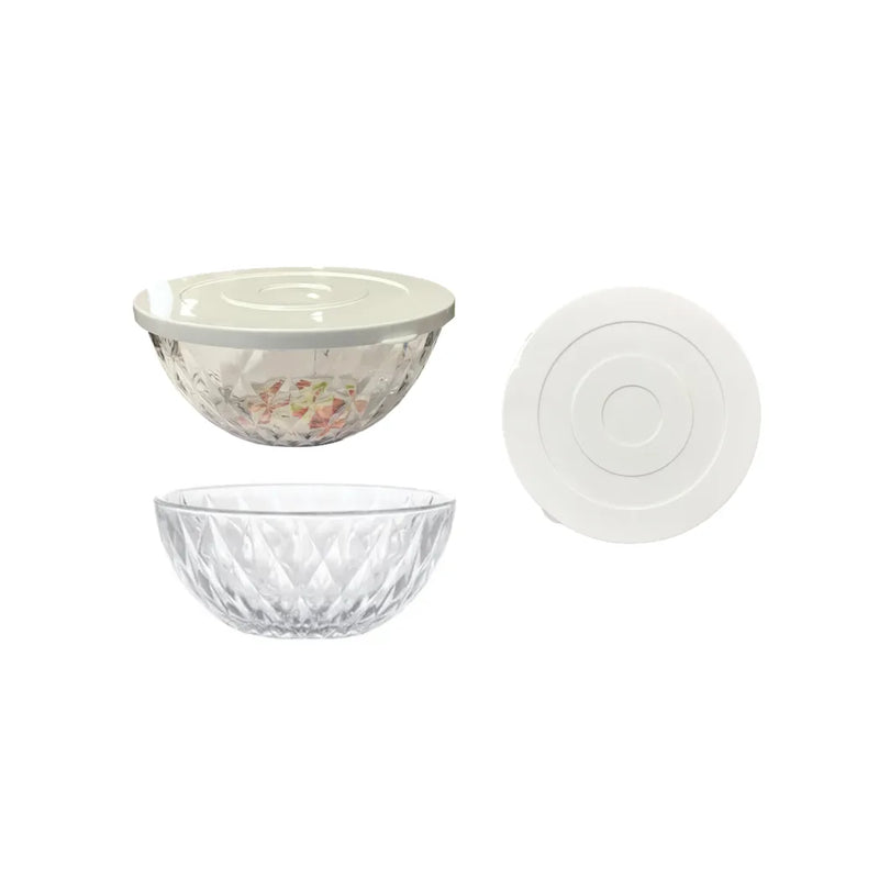 Plastic Food Storage Fruit Salad Bowl With Cover Lid