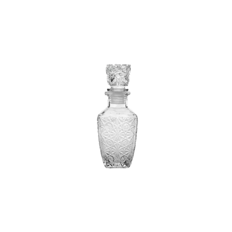 Elegant Square Patterned Glass Oil Vinegar Perfume Whiskey Decanter Bottle Medium